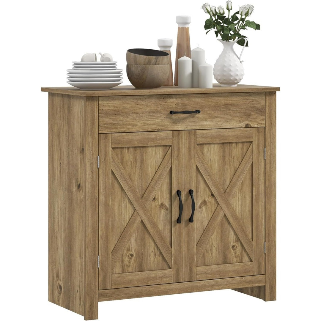 Bahut marron, bois, 39, 7 x 80 x 80 cm