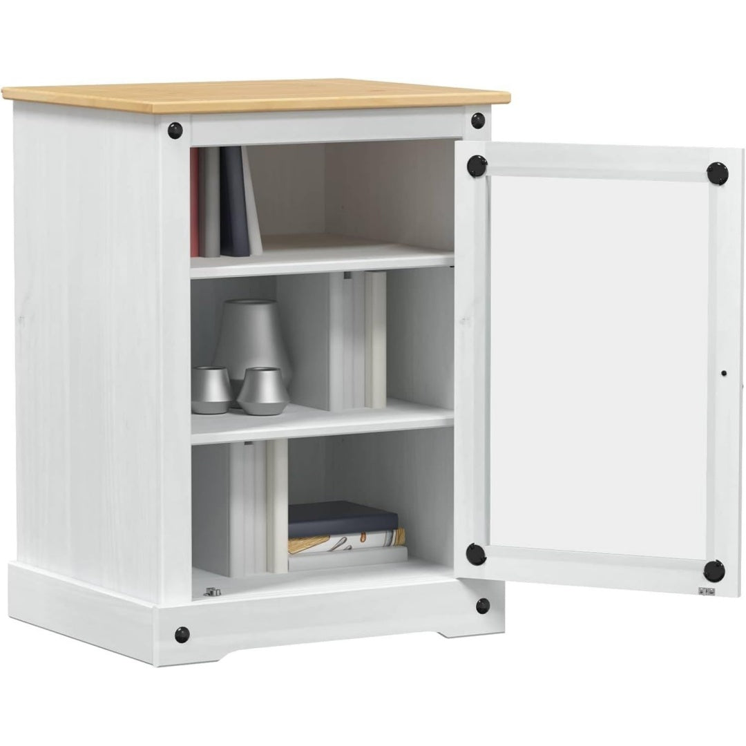 Meuble hifi gris clair (60 x 50 x 82 cm), une porte