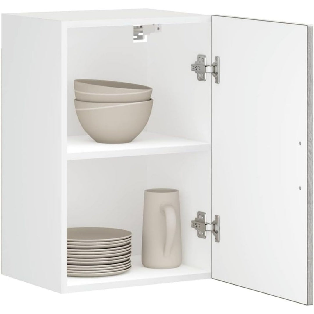 Espace, colonne de rangement gris clair en bois modulable