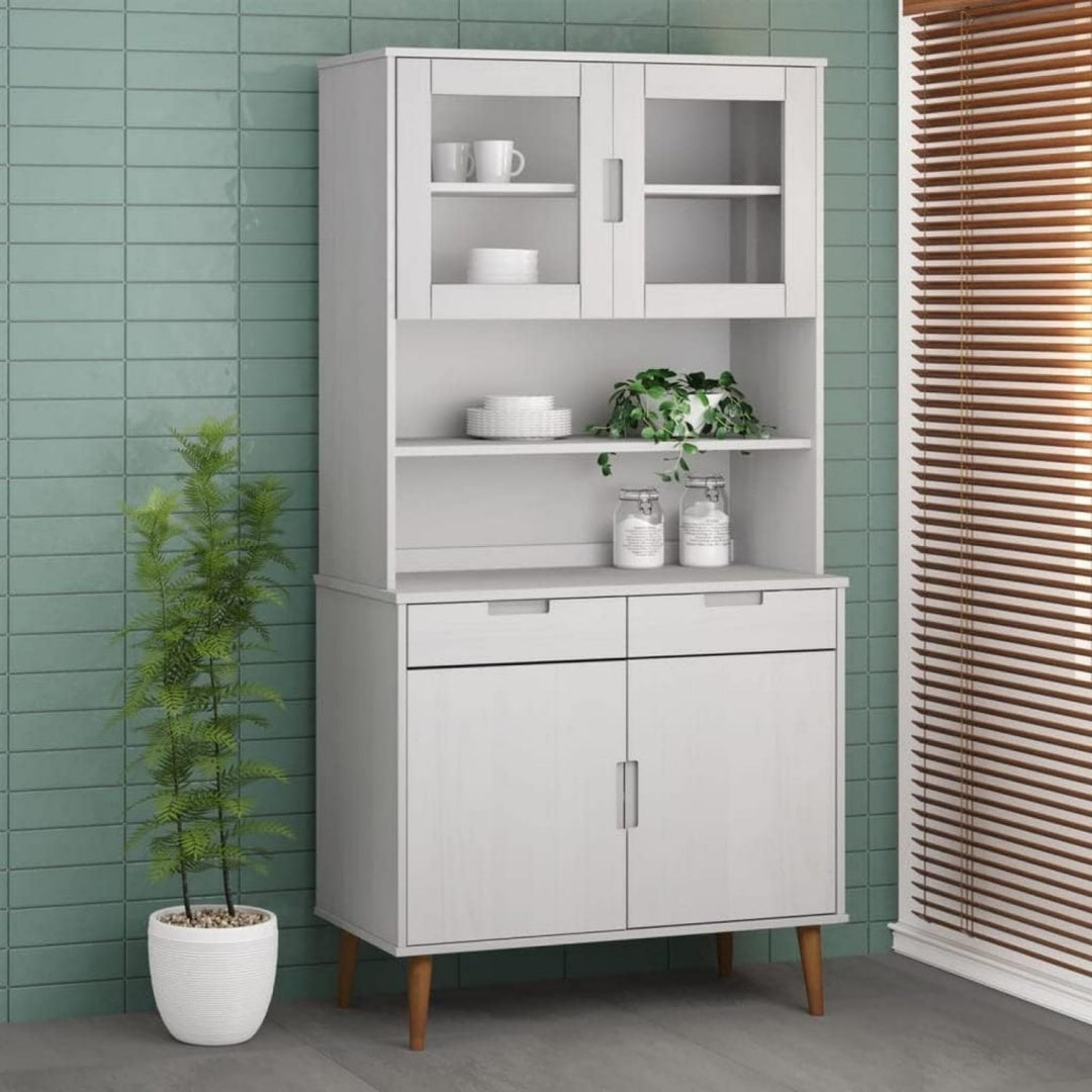 Grise enfilade esprit rustique, 106, 8 x 45, 3 x 13, 5 cm