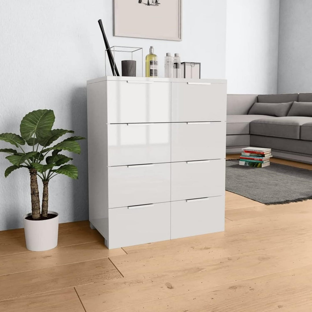 Buffet gris clair pratique et elegant 8 tiroirs 60 x 35 x 80 cm