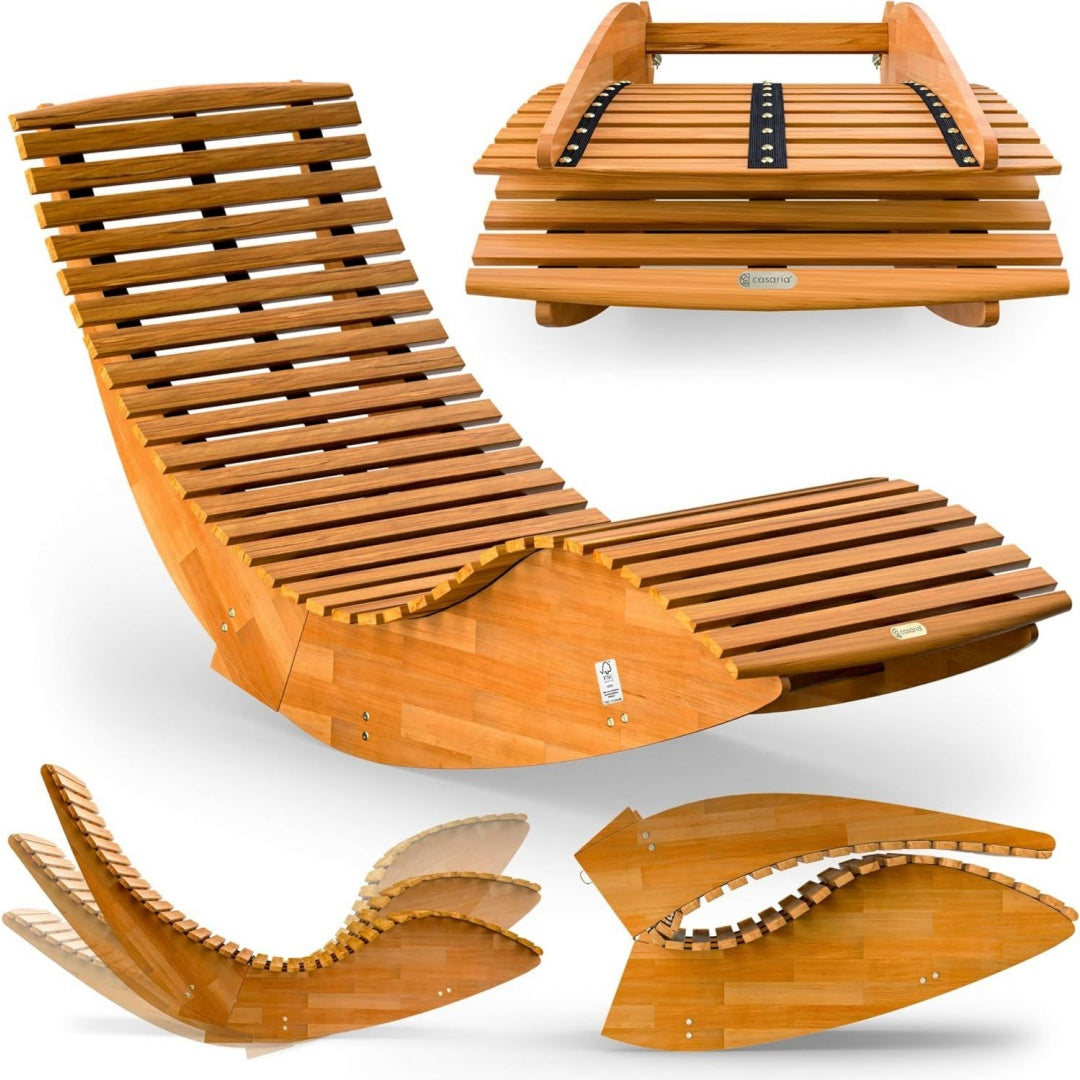 Fonctionnel, lit de plage marron en bois