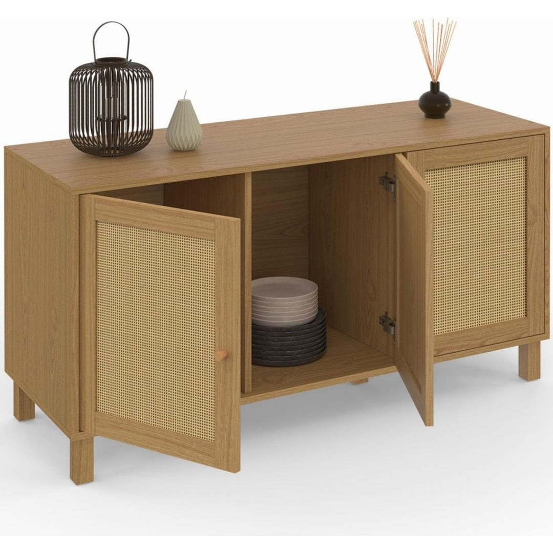 Charme boheme marron bahut en rotin