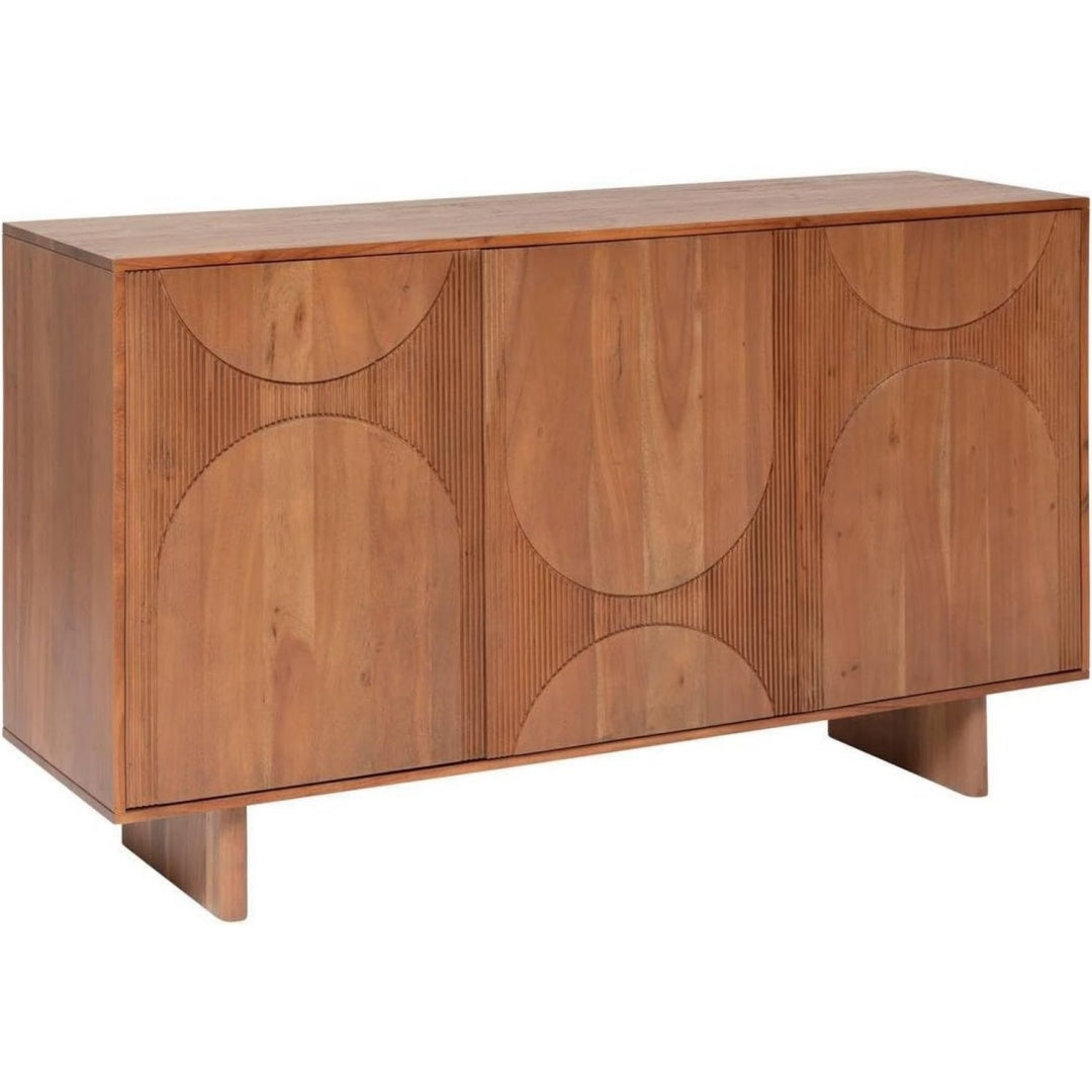 Buffet au design moderne marron en bois massif