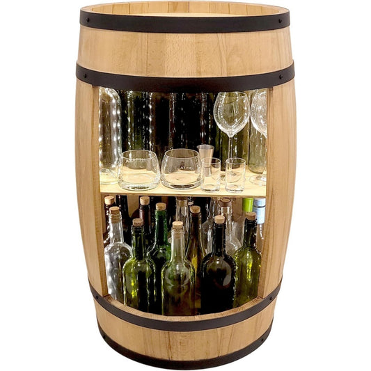 Meuble de rangement en verre, marron, ports USB (80 x 50 x 44 cm)