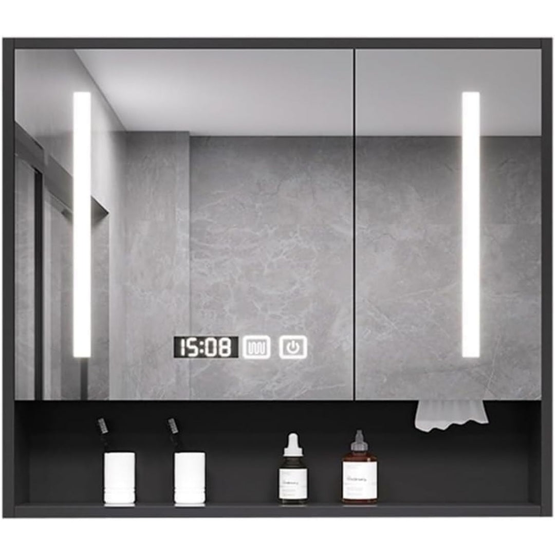 Contraste gris, armoire a miroir en bois