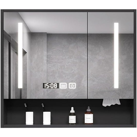 Contraste gris, armoire a miroir en bois