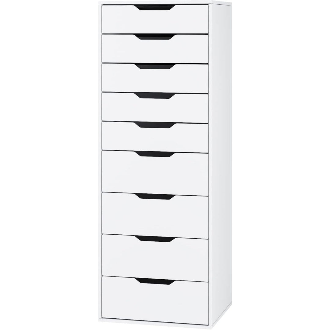 Commode gris clair 9 tiroirs design moderne pratique