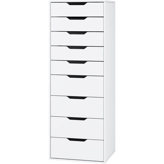 Commode gris clair 9 tiroirs design moderne pratique
