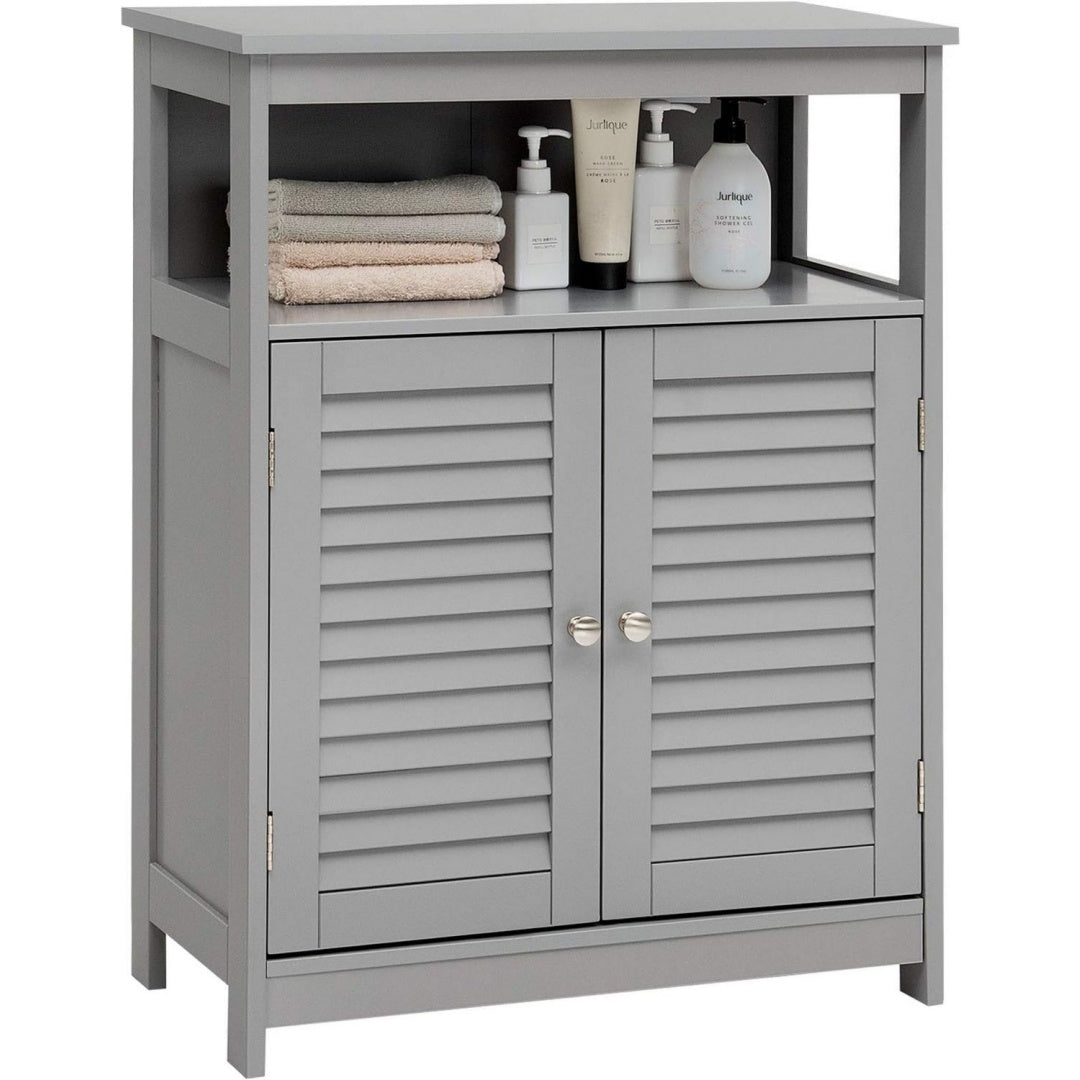 Meuble sur pied gris, contemporain, polyvalent et elegant