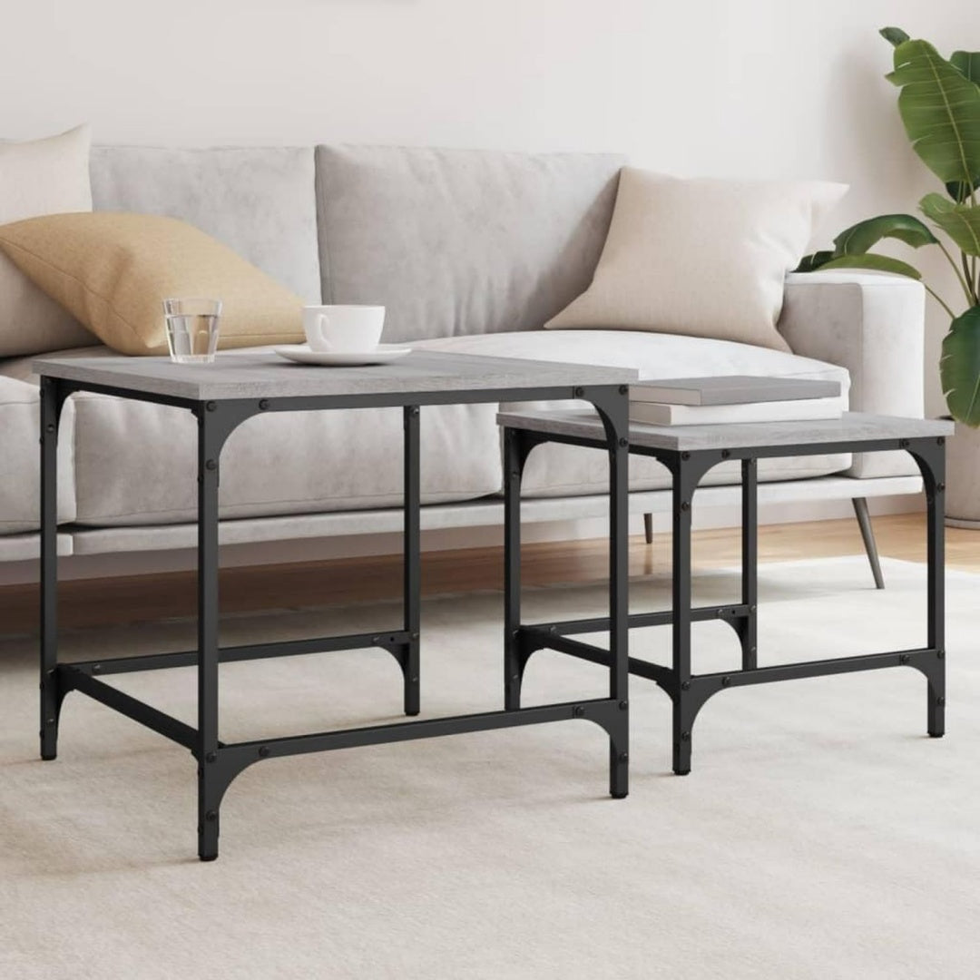 Tables gigognes gris clair industriel