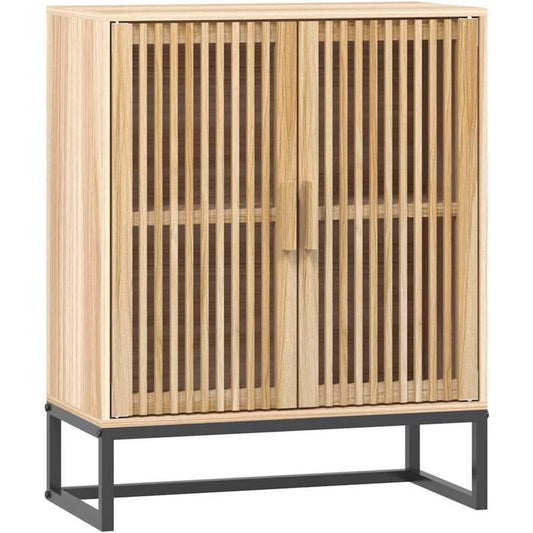 Credence marron structure metallique