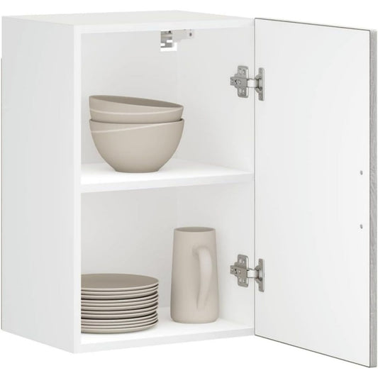 Espace, colonne de rangement gris clair en bois modulable