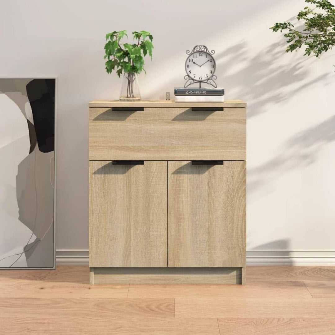 Industriel meuble de rangement, beige en bois 2 portes 1 tiroir