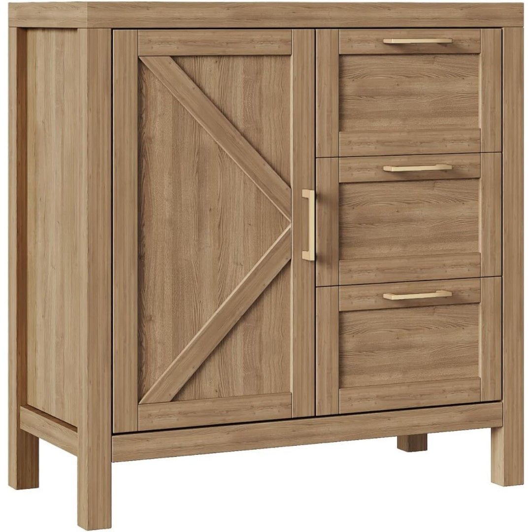 Astuce, console sur pied marron en bois