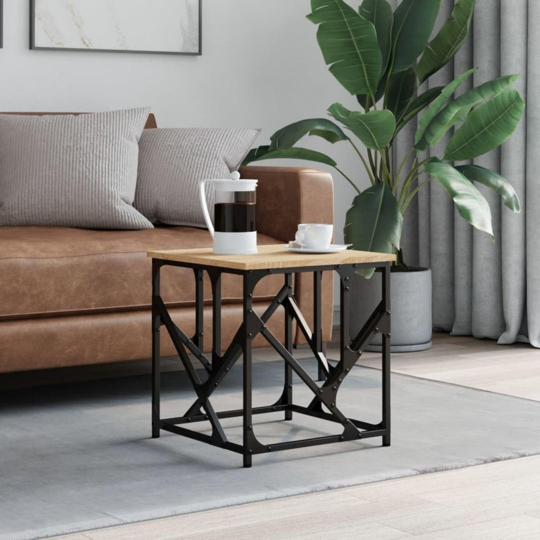 Table basse gris industriel bois d'ingenierie 45 x 45 x 47.5 cm