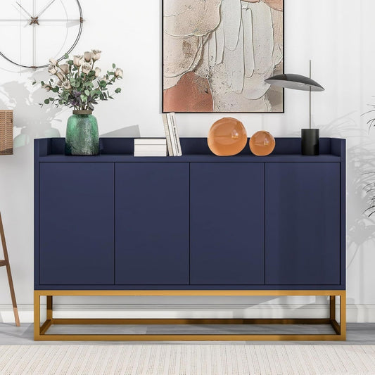 Buffet bleu en MDF et acier