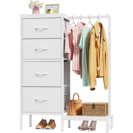 Rangement, Armoire a tiroirs gris clair en metal 4 tiroirs
