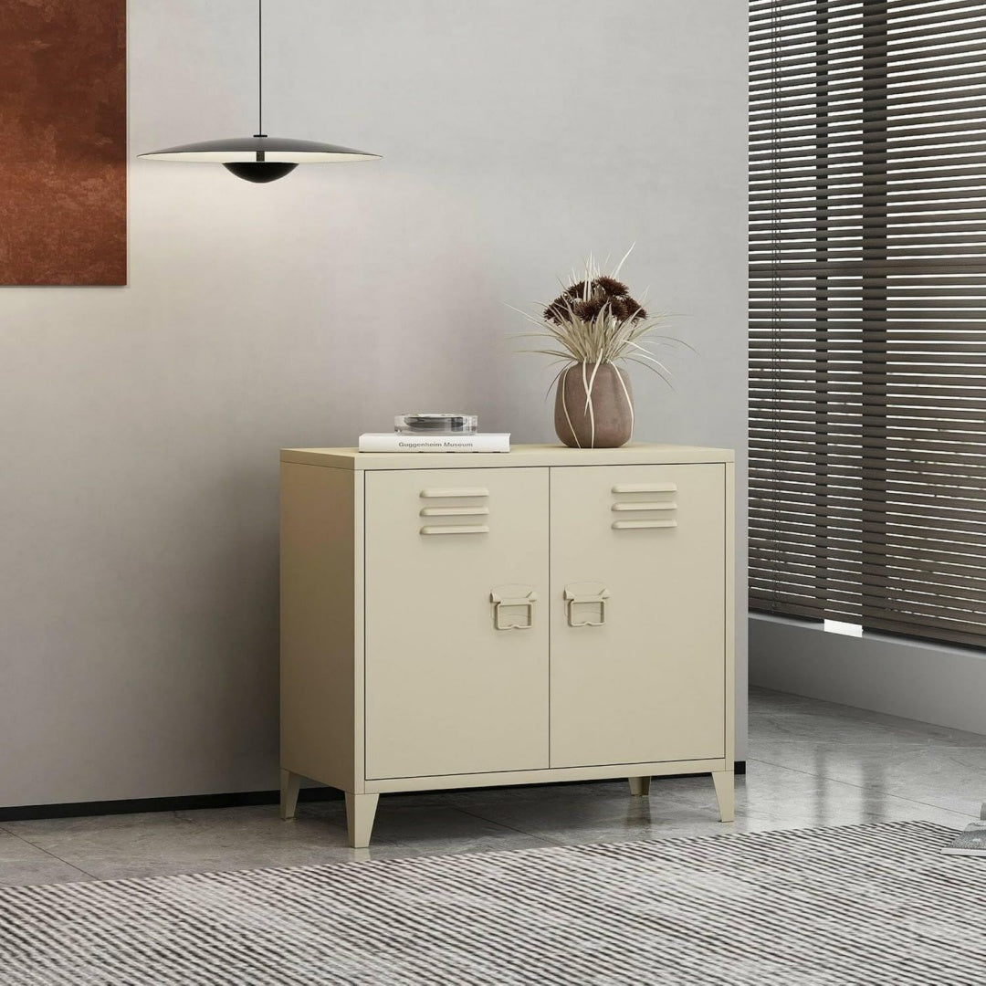 Style industrielle commode 2 portes gris