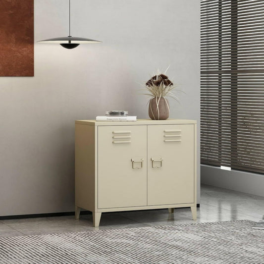 Style industrielle commode 2 portes gris