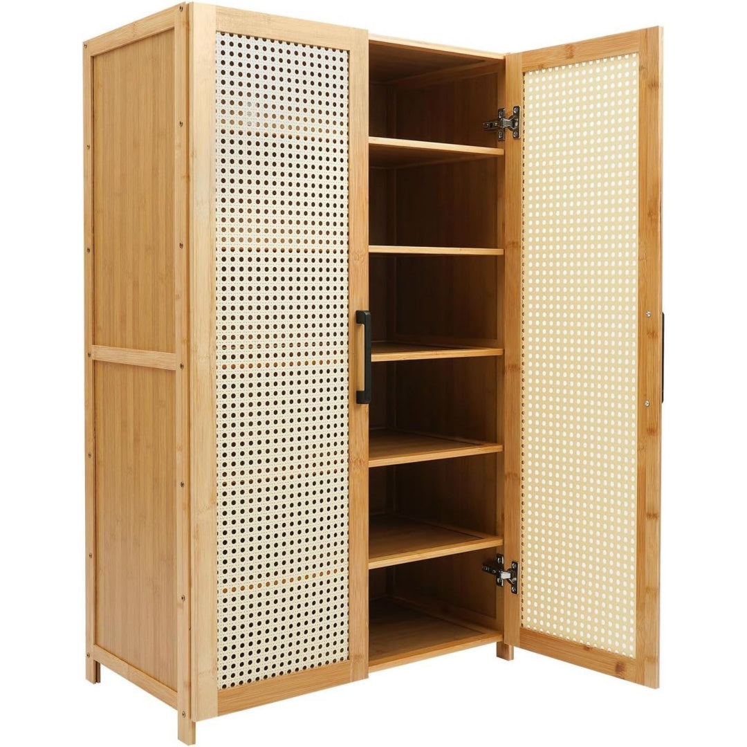 Teinte beige, garde-robe a chaussures en bois style moderne