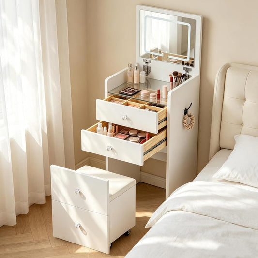Table de maquillage pour salon beige moderne